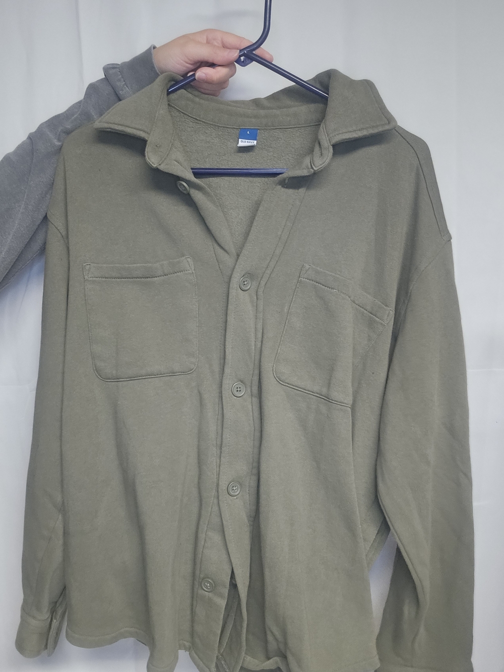 Women's Olive Button-Up Jacket Shirt - Unknown Brand